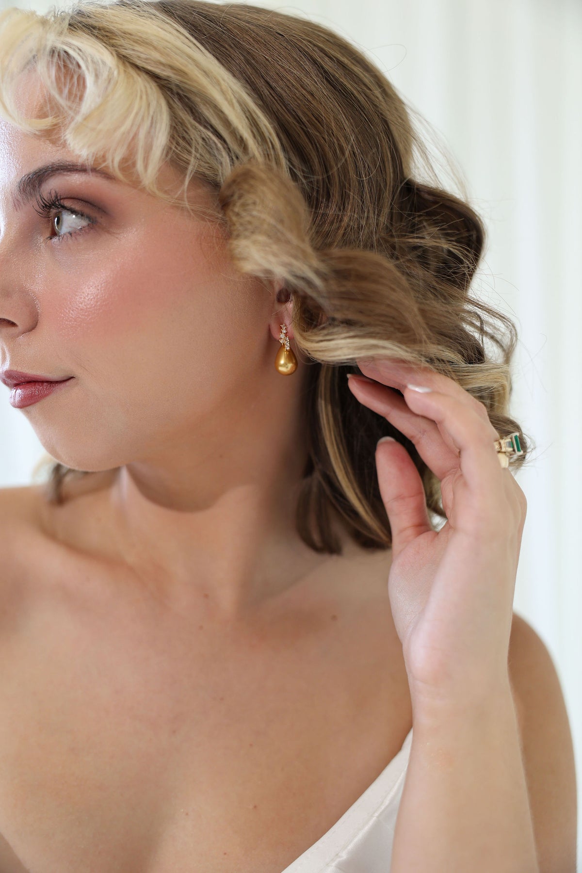 Bronze Teardrop Wedding Earrings