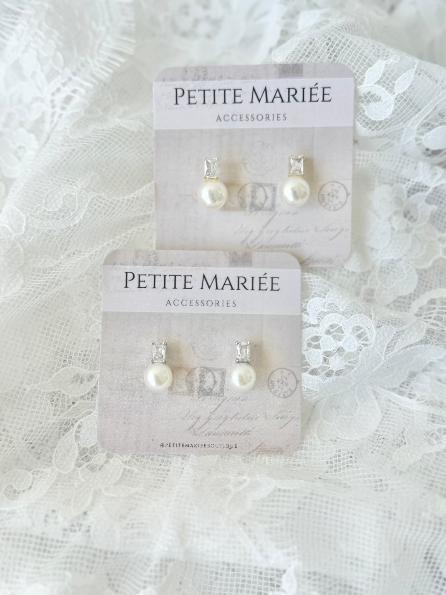 Pearl Crystal Wedding Earrings