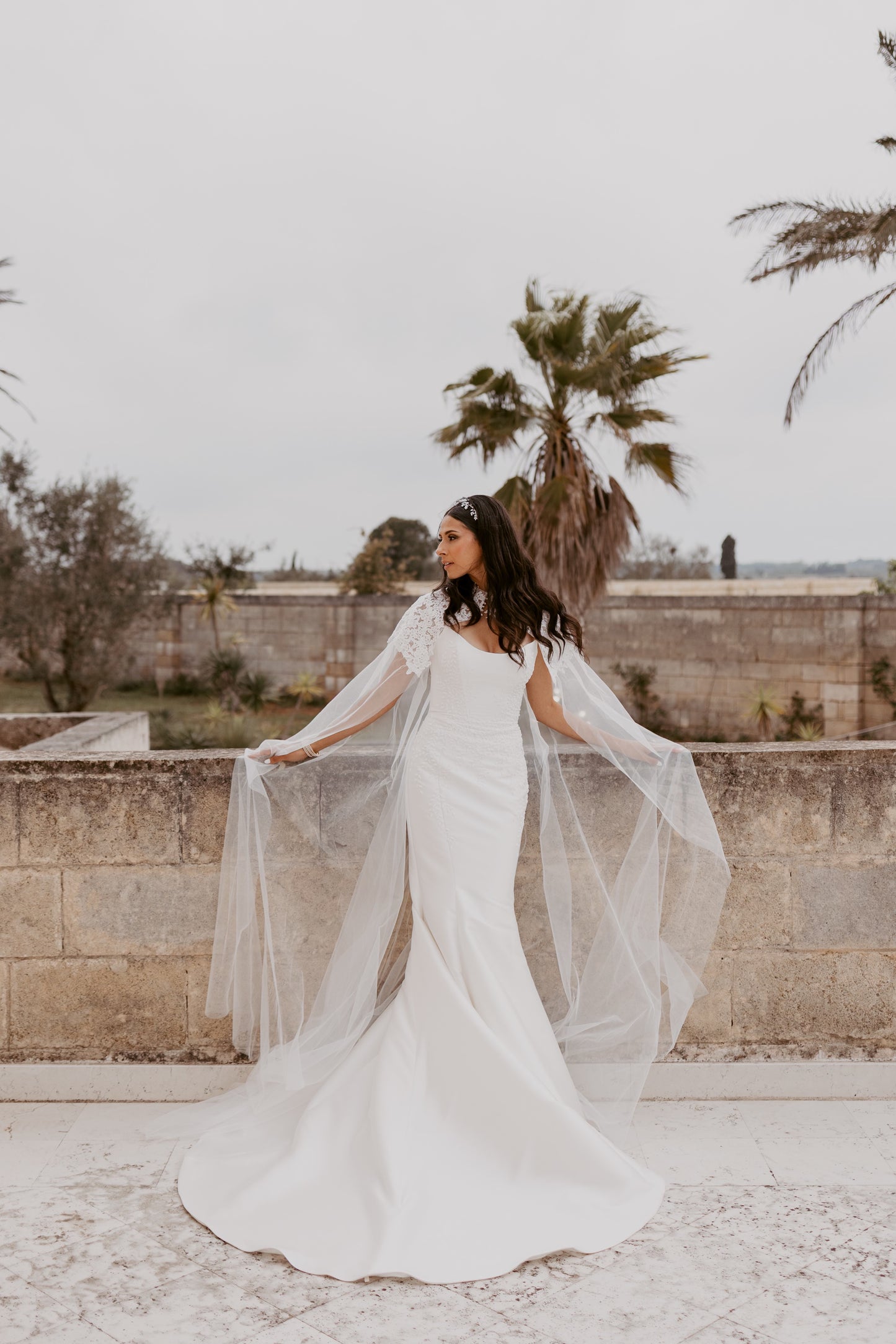 Chiara Lace Bridal Cape