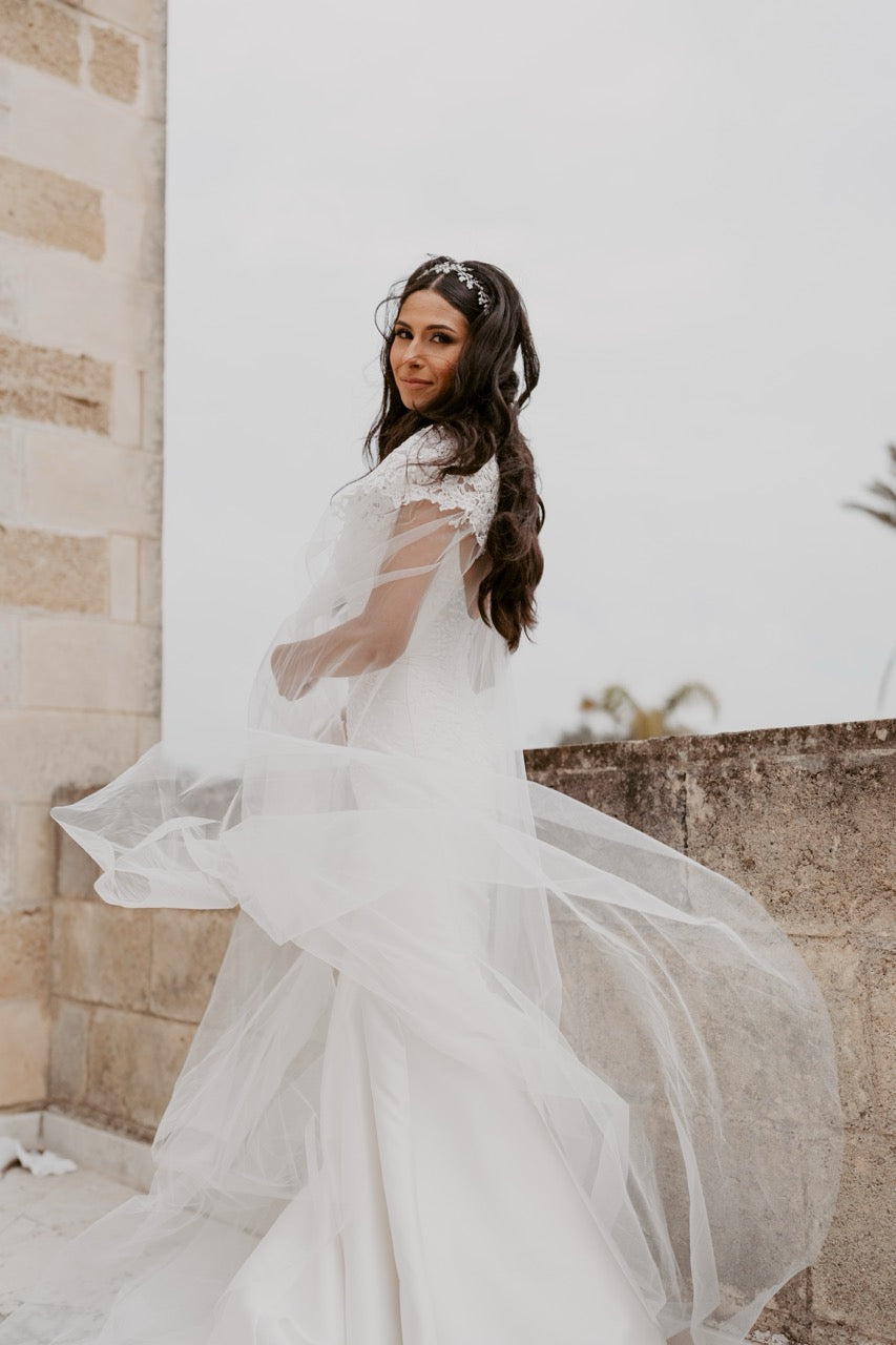 Chiara Lace Bridal Cape