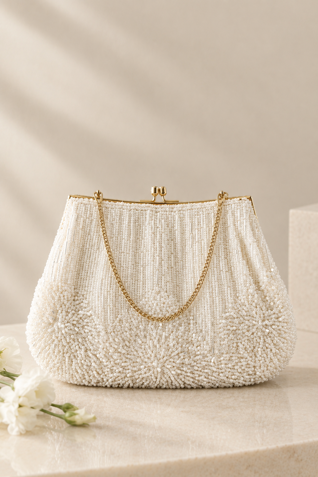 Clara Beaded Bridal Purse