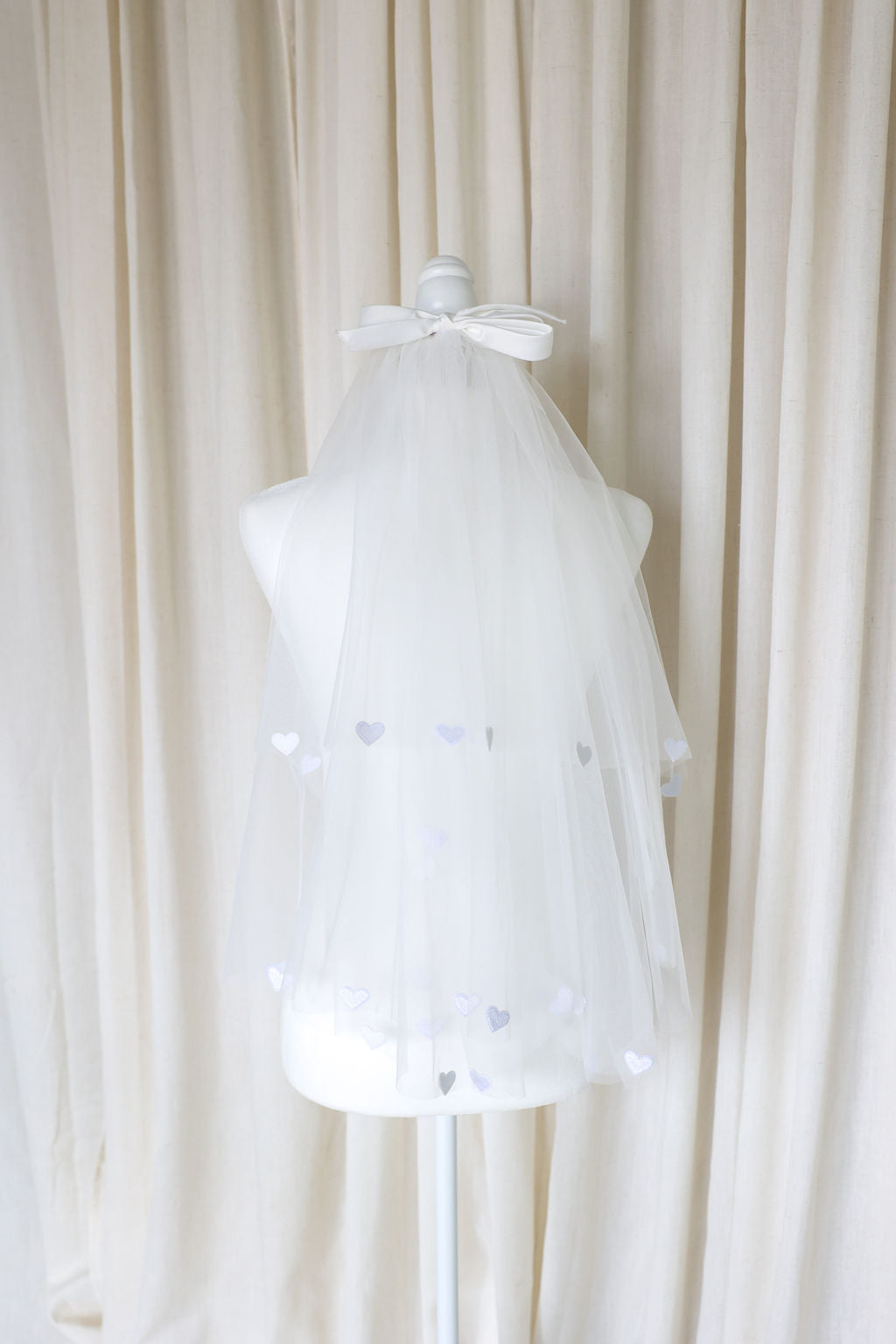 Bride Wearing Heart Veil