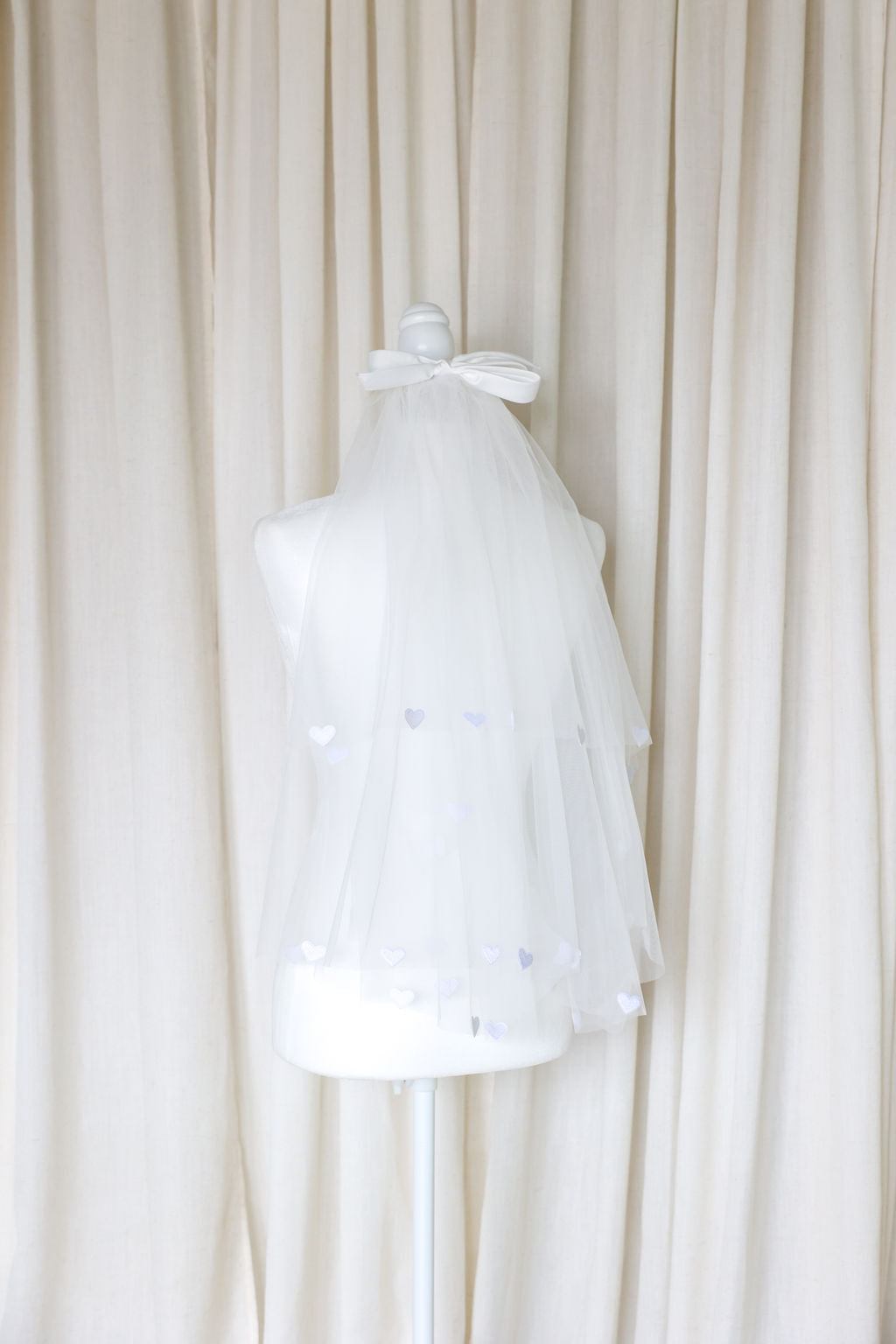 Bride Wearing Heart Veil