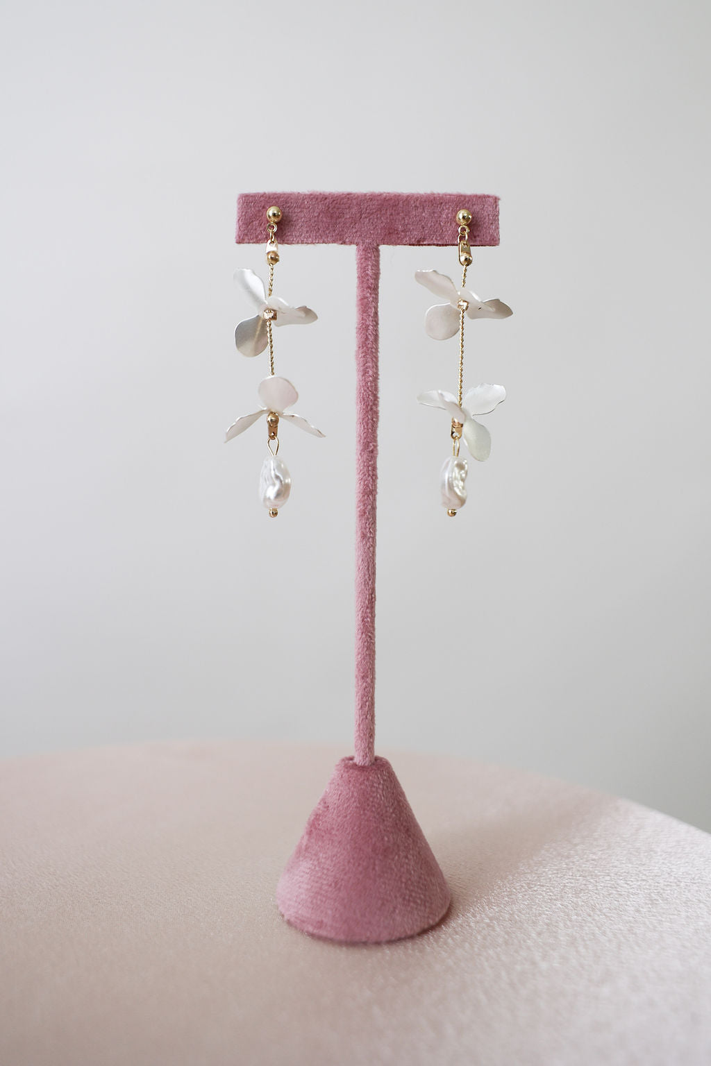 Floral Pearl Wedding Earrings For Brides