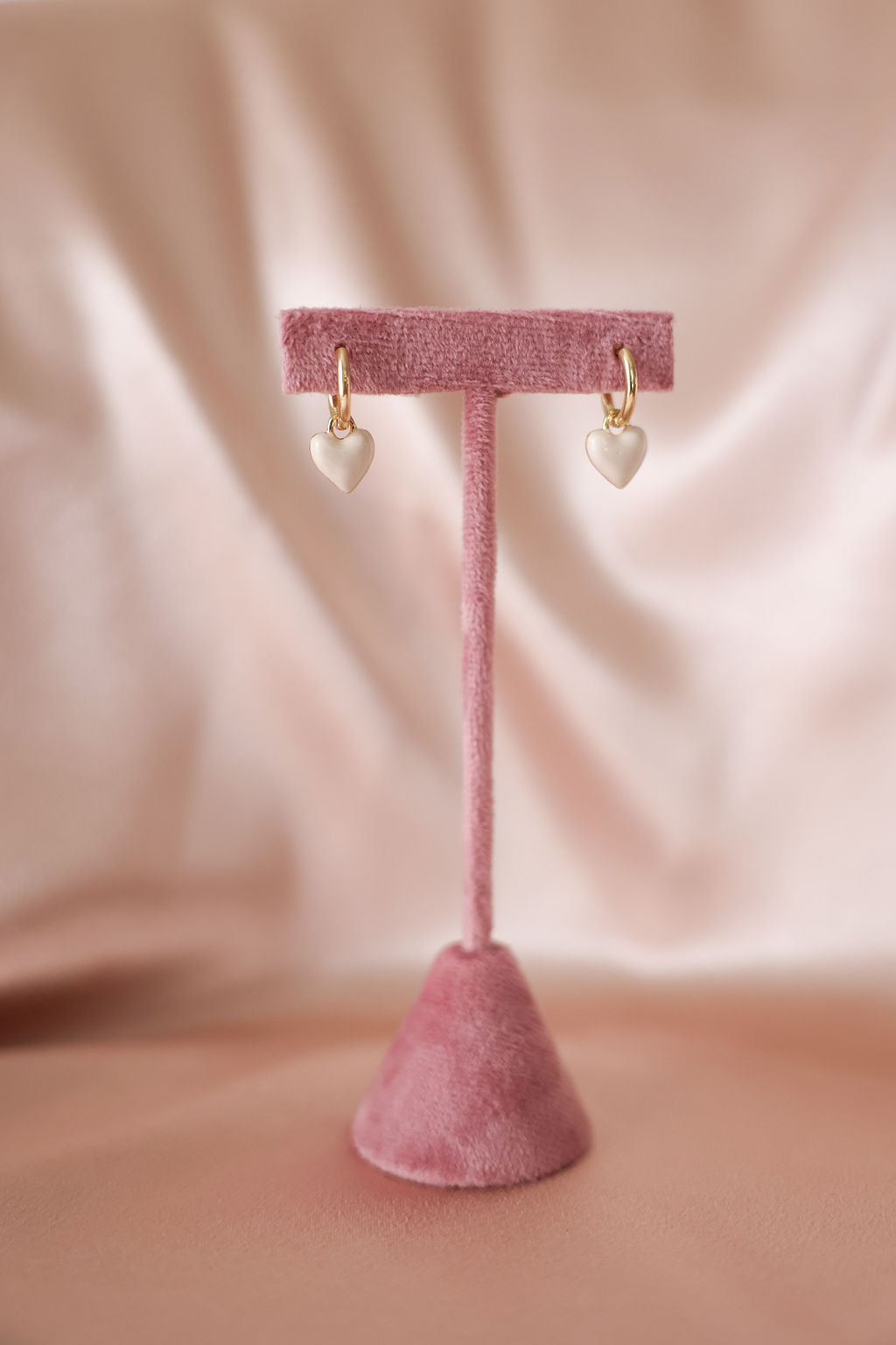 White Heart Earrings for Brides
