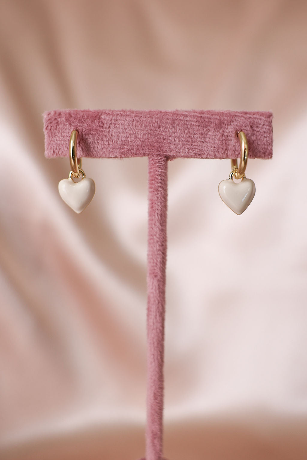 White Heart Earrings for Brides