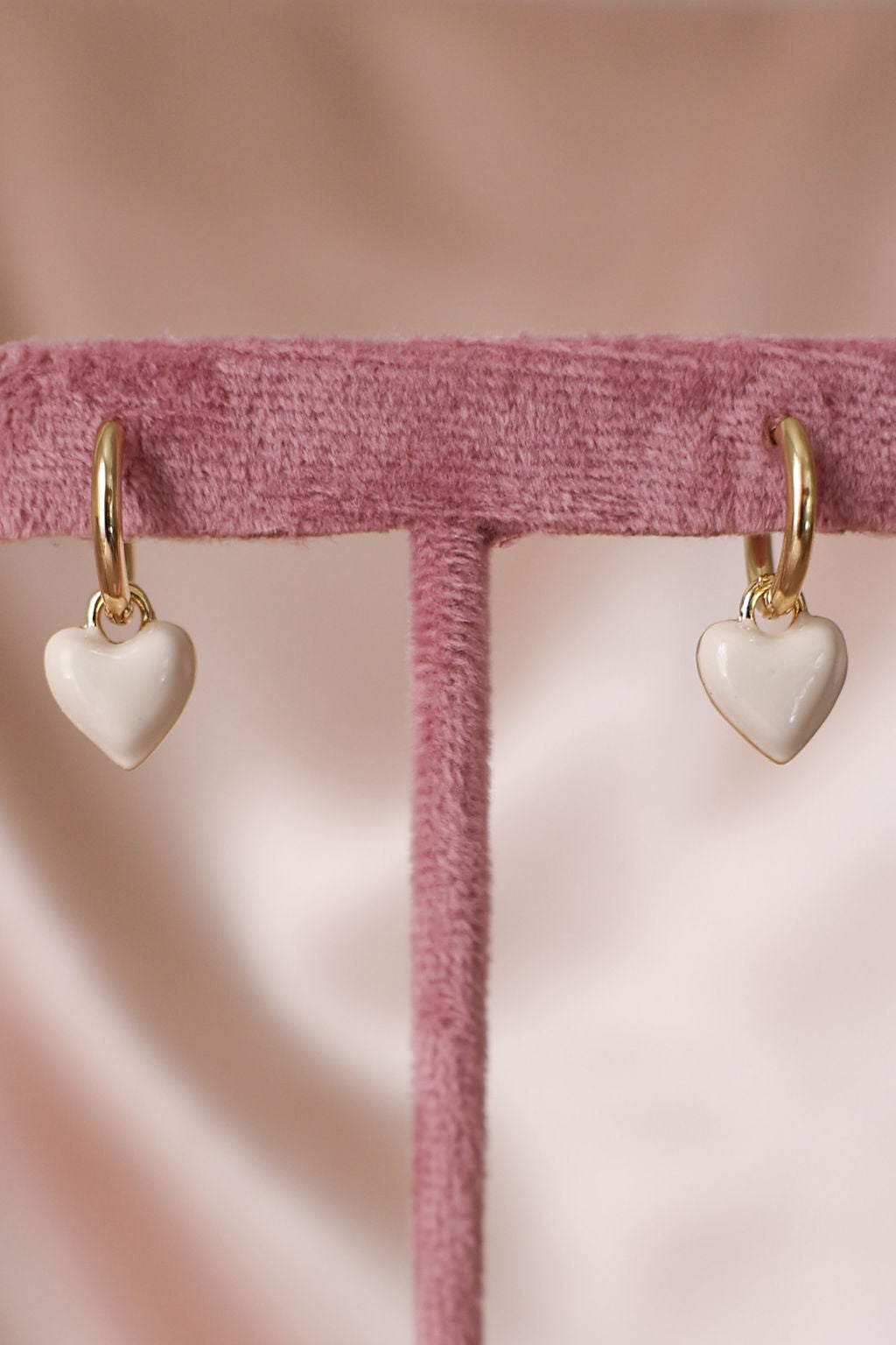 White Heart Earrings for Brides