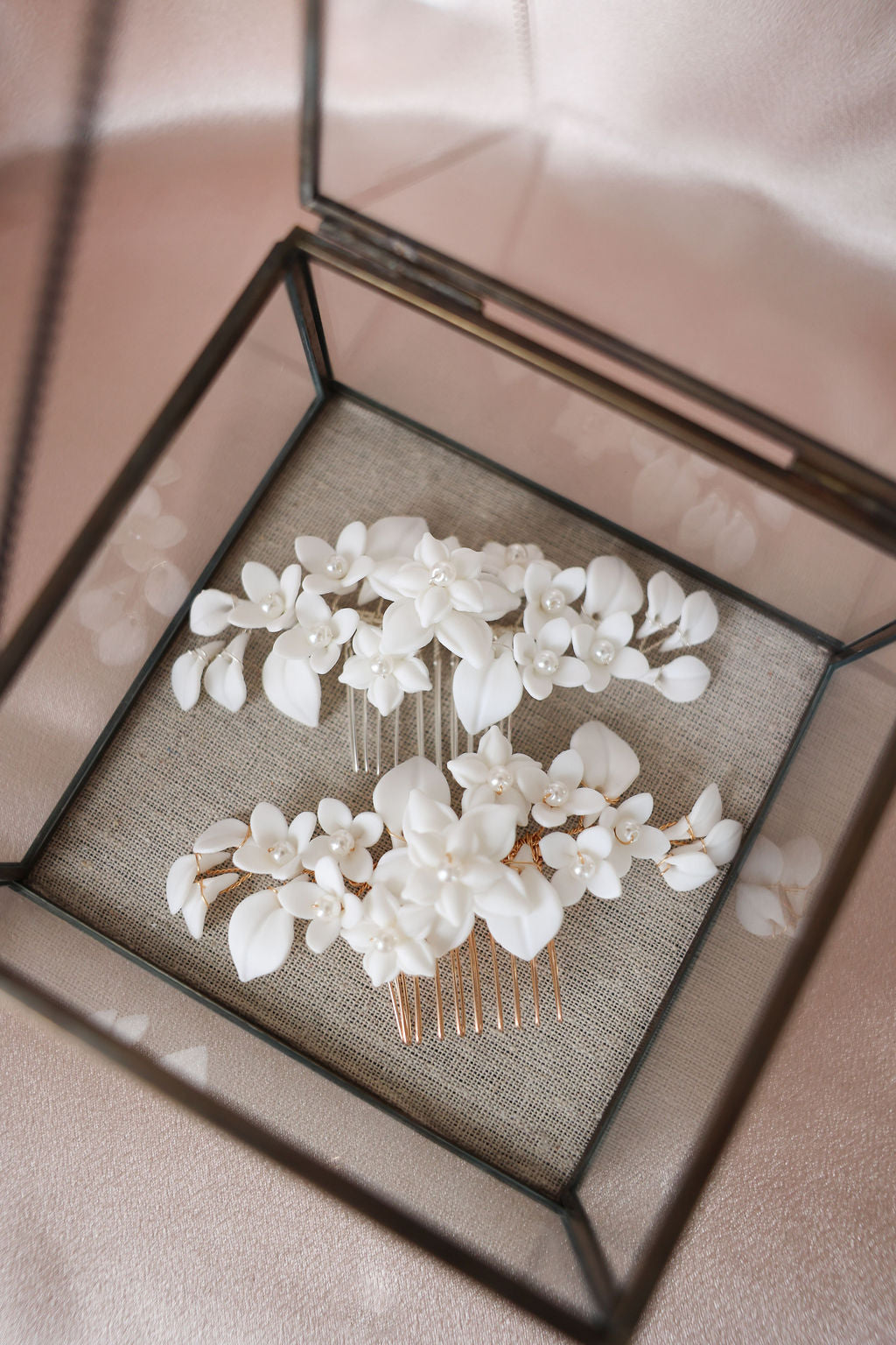 White Porcelain Floral Wedding Hairpiece New for 2025 Brides