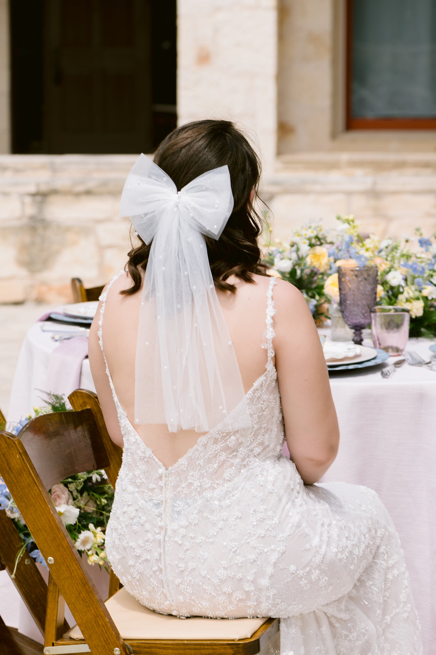 Eloise Pearl Tulle Hair Bow