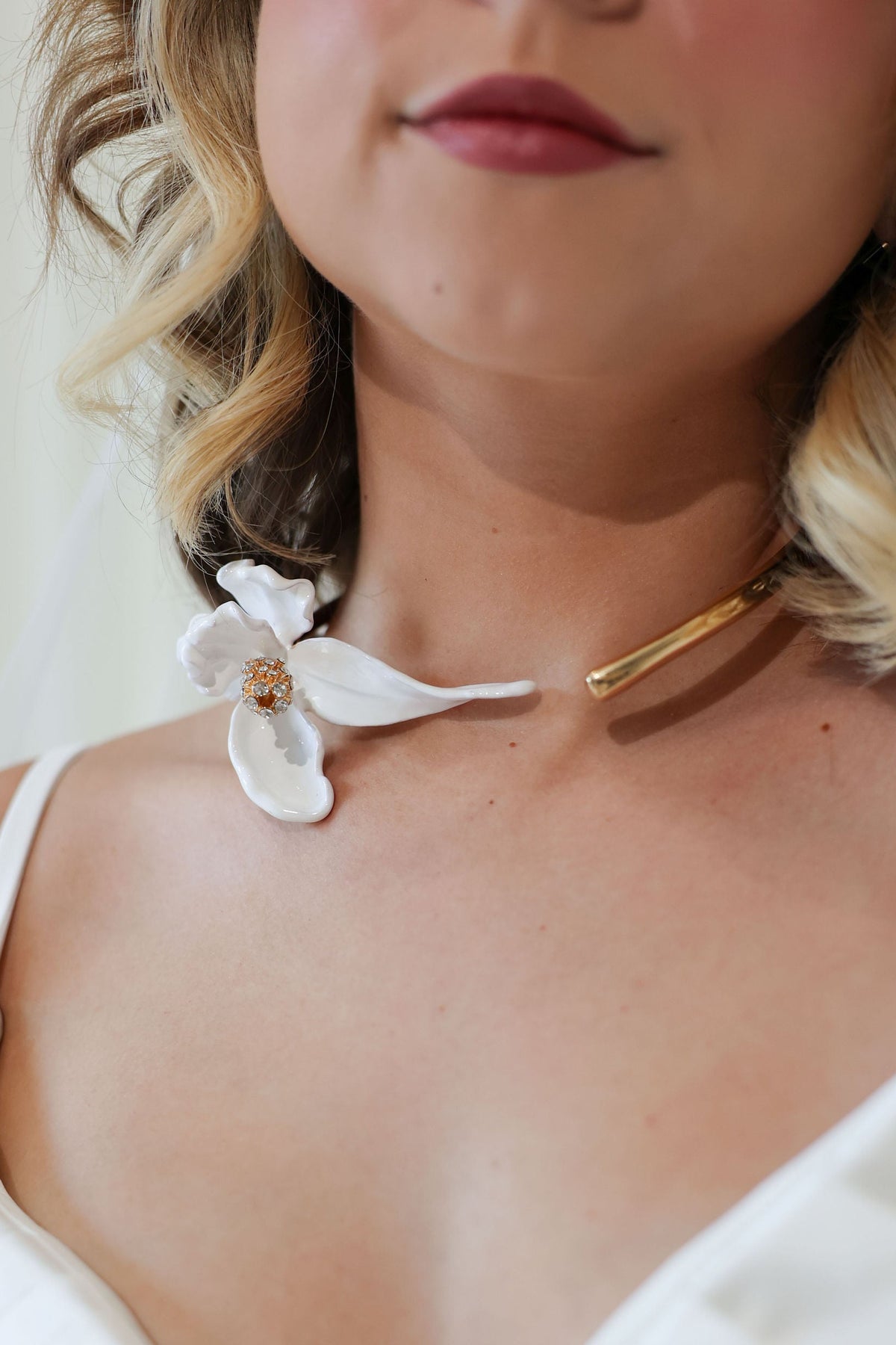 Lily Floral Choker Necklace For Brides