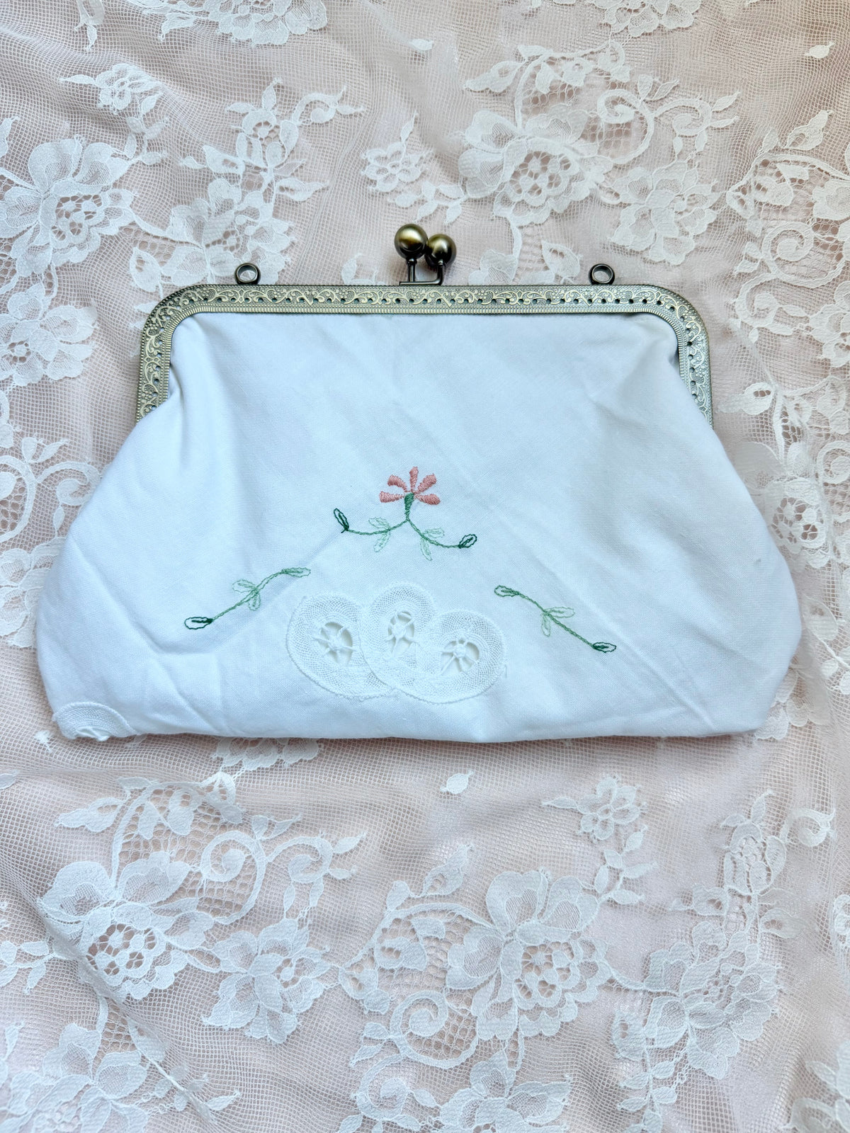 Handmade Battenburg Lace Bridal Clutch