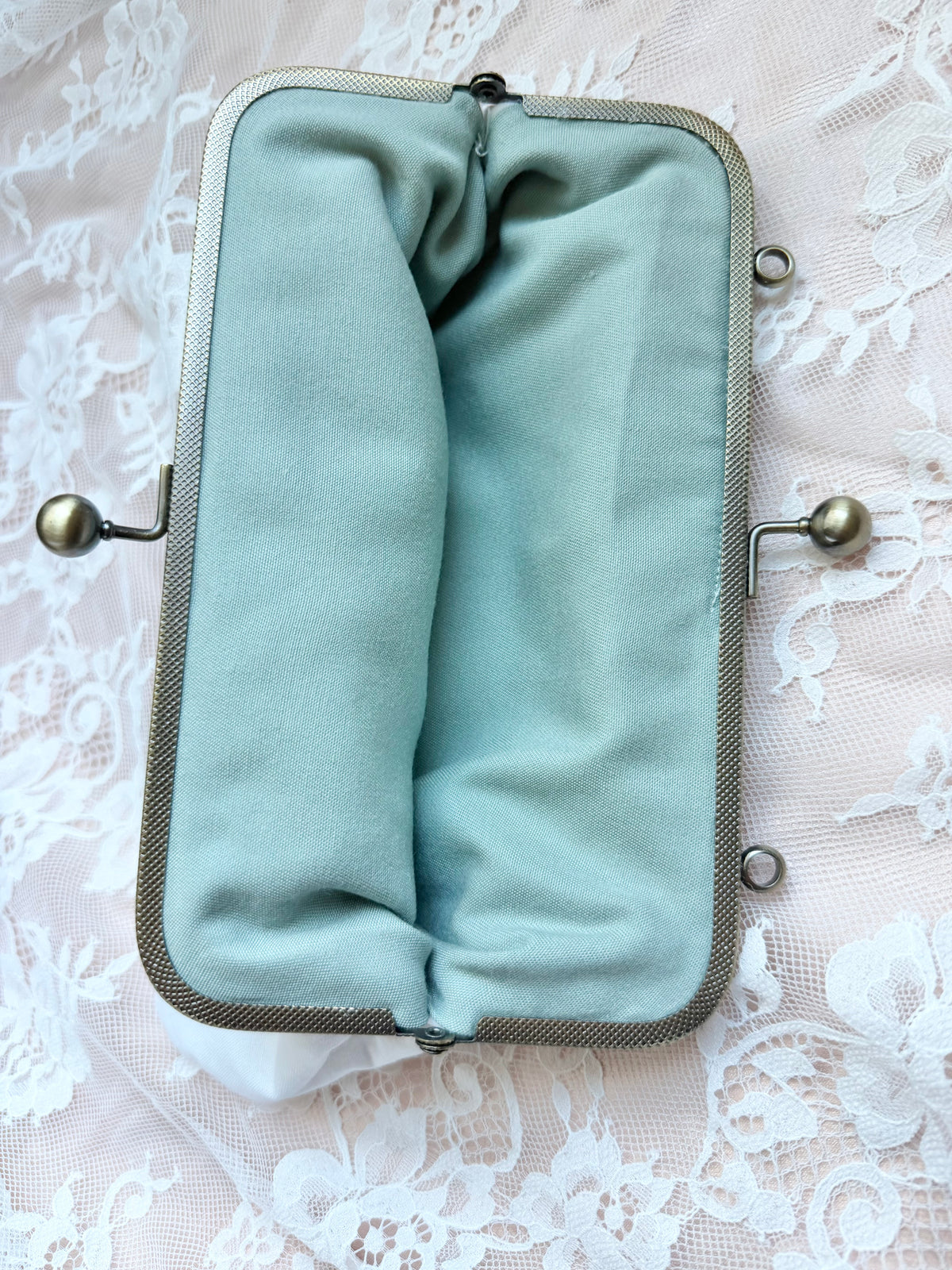 Handmade Battenburg Lace Bridal Clutch