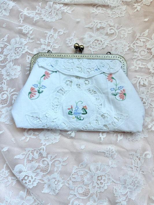 Handmade Battenburg Lace Bridal Clutch