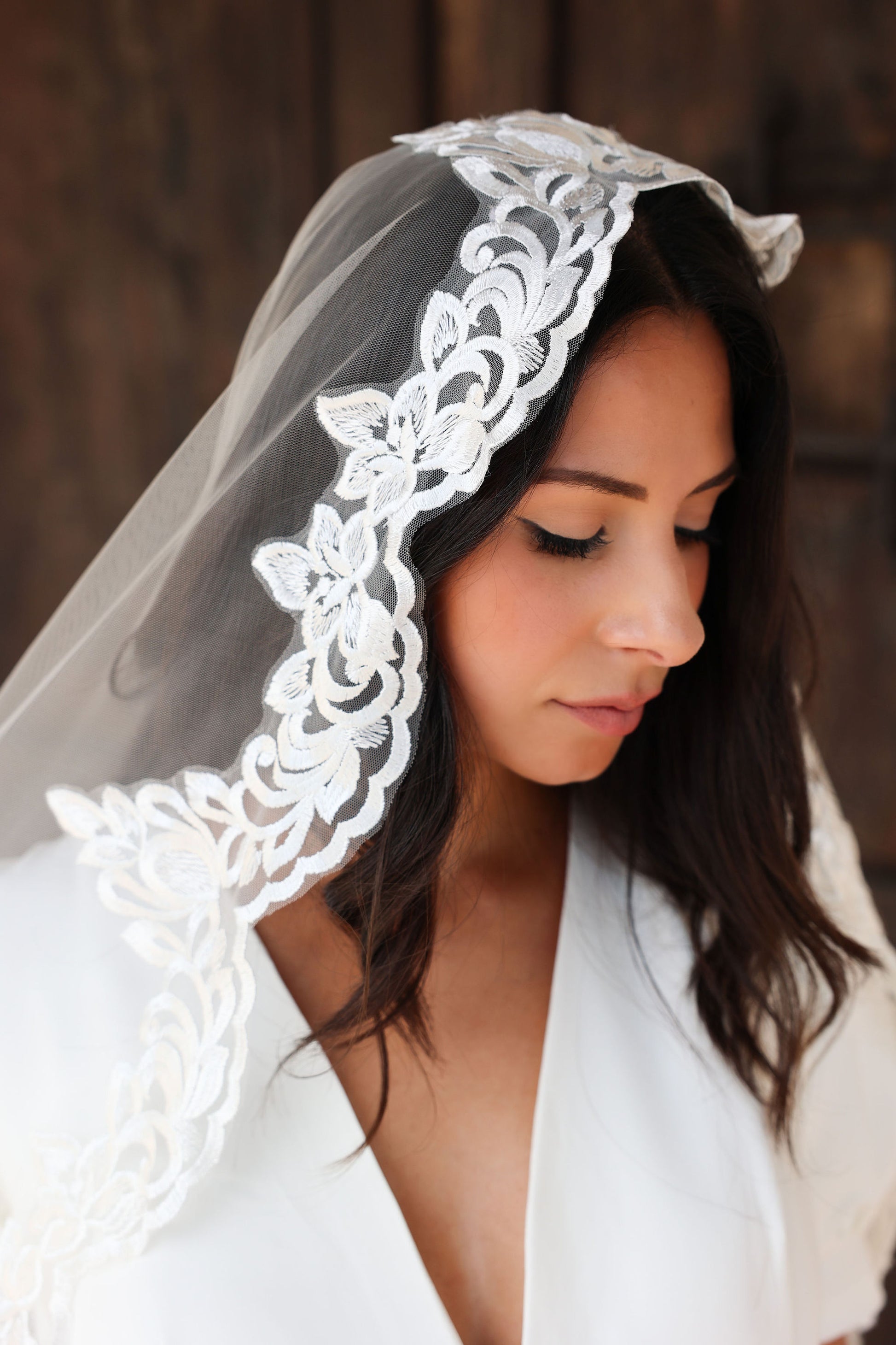 Sutton Lace Mantilla Veil | Petite Mariee Boutique Sutton Lace Mantilla Veil | Petite Mariee Boutique
