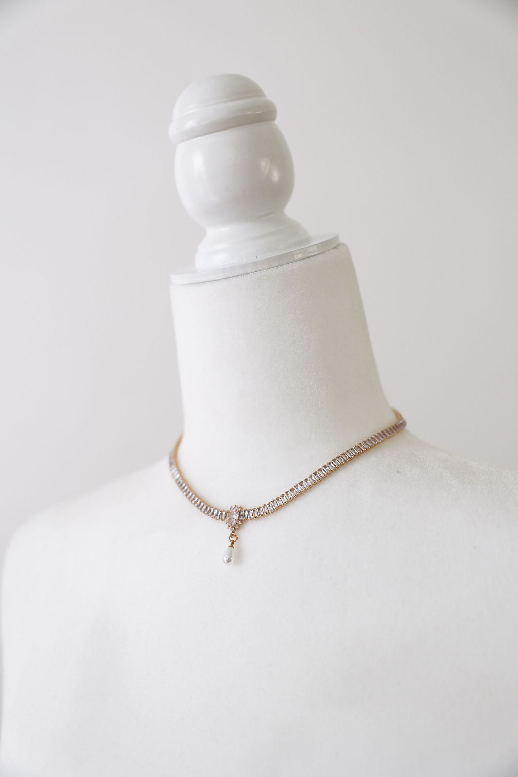 Crystal Pearl Wedding Necklace for Brides
