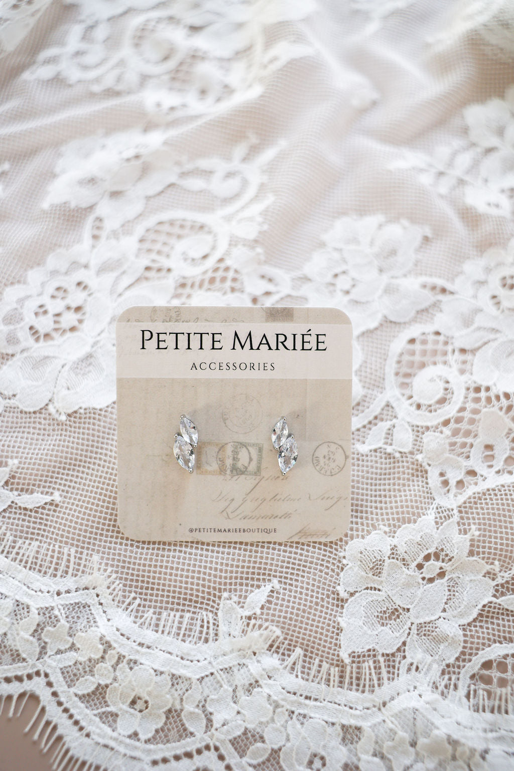 Two Stone Crystal Earrings For Brides