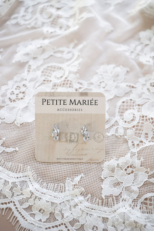 Two Stone Crystal Earrings For Brides