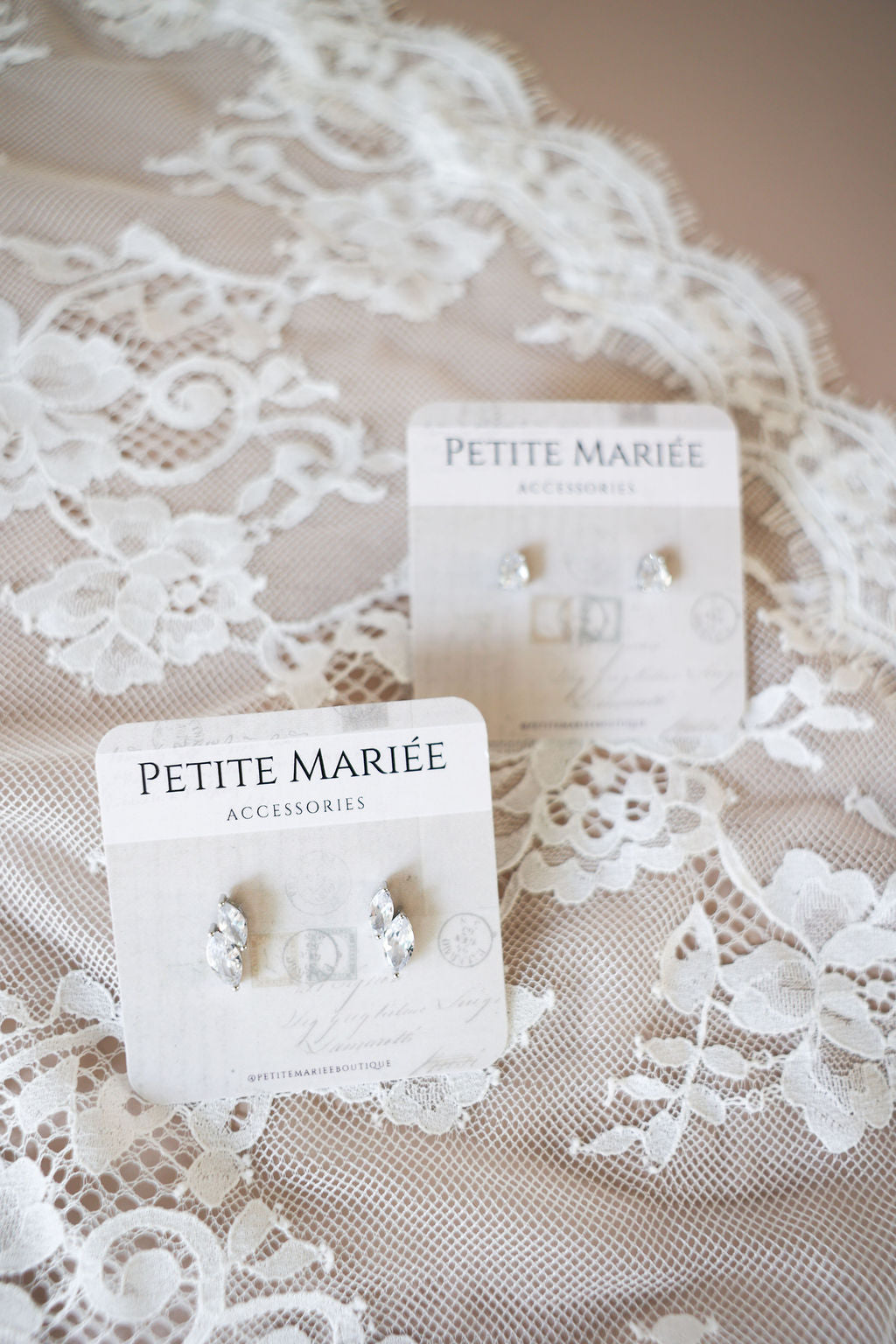 Two Stone Crystal Earrings For Brides