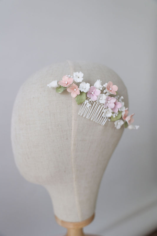 Pastel Floral Wedding Hairpiece