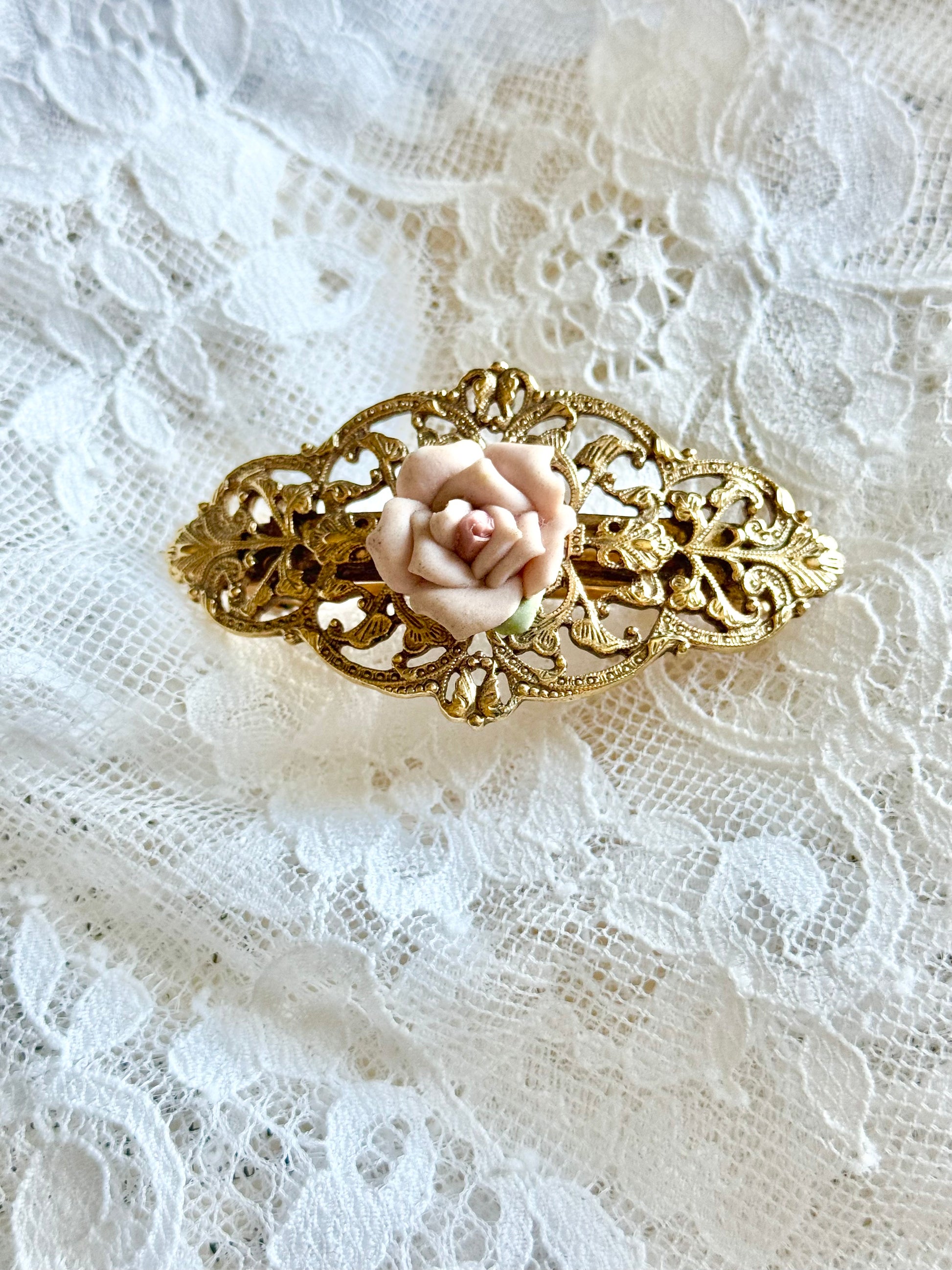 Vintage Bridal Hairpiece with Rose Detail