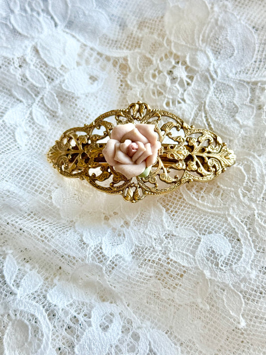 Vintage Bridal Hairpiece with Rose Detail