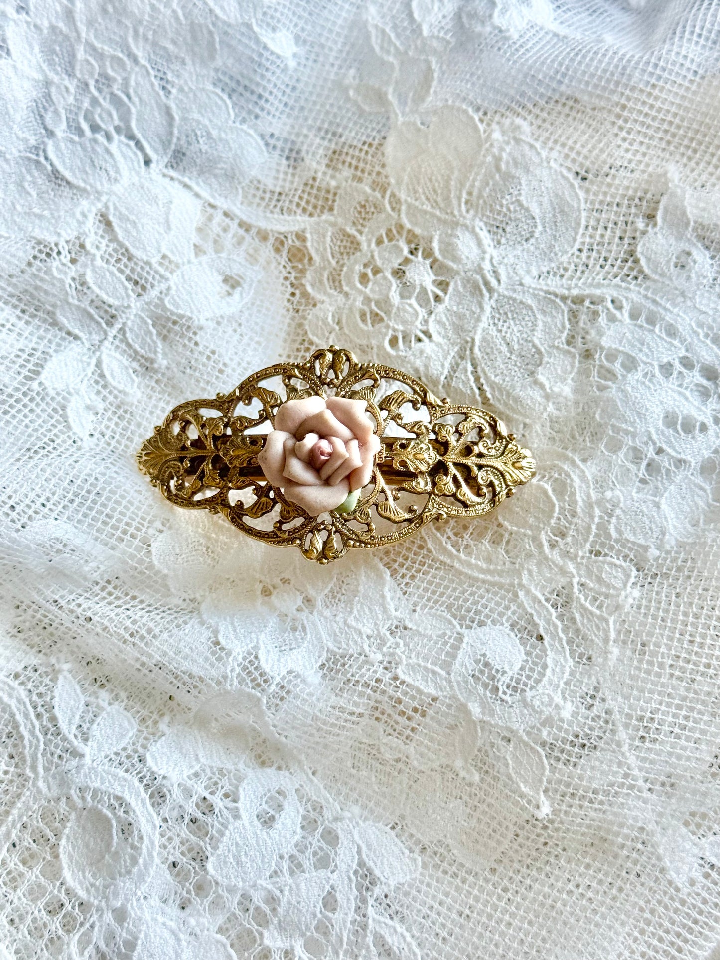 Vintage Bridal Hairpiece with Rose Detail