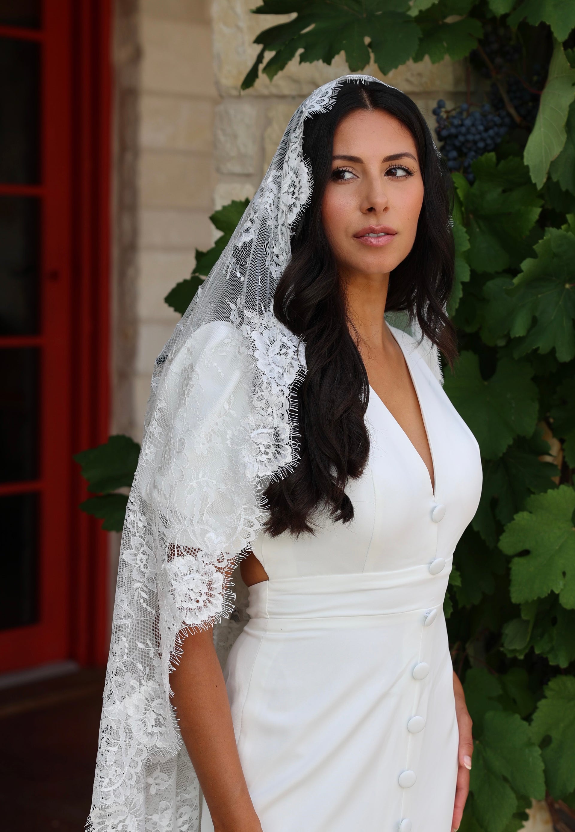 lace wedding dress with lace veil Vintage Hot Pink dress This handmade veil is Shop Black Pleated Maxi Primary color:Caramel